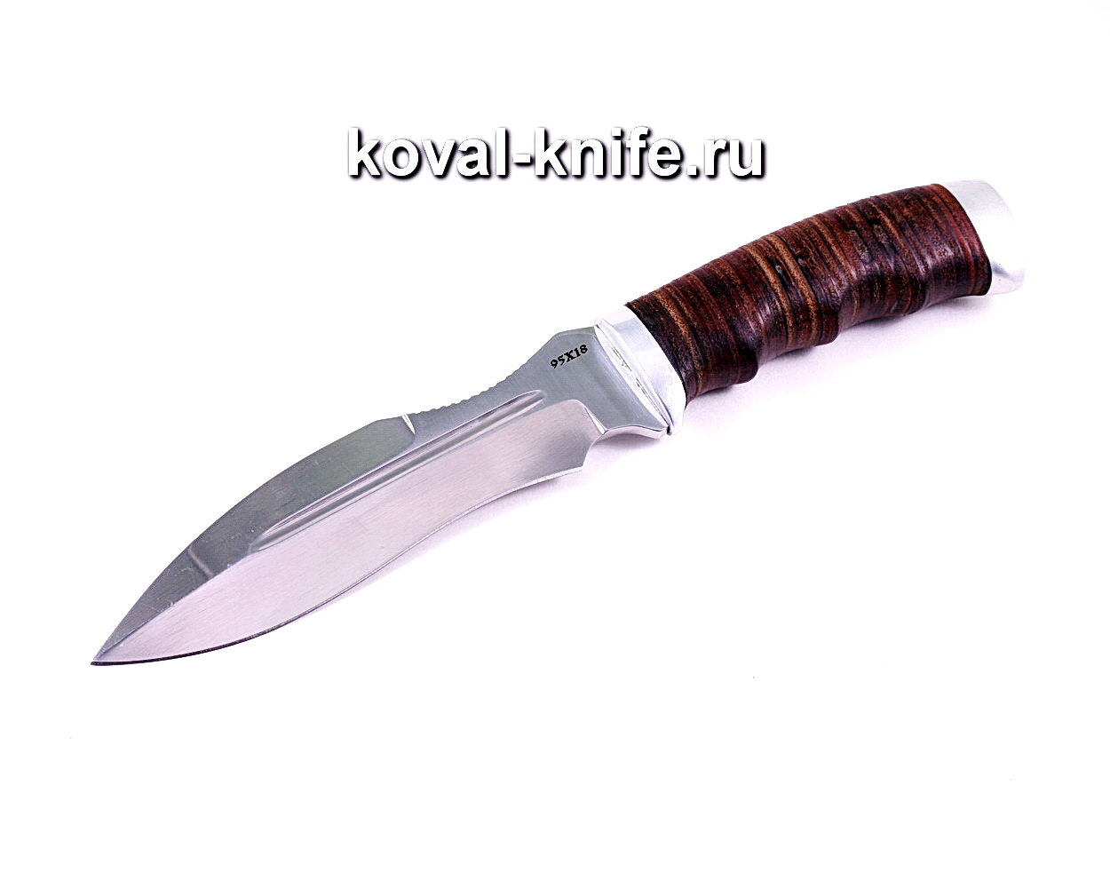 Knife Punisher (steel 95×18), handle A120 leather