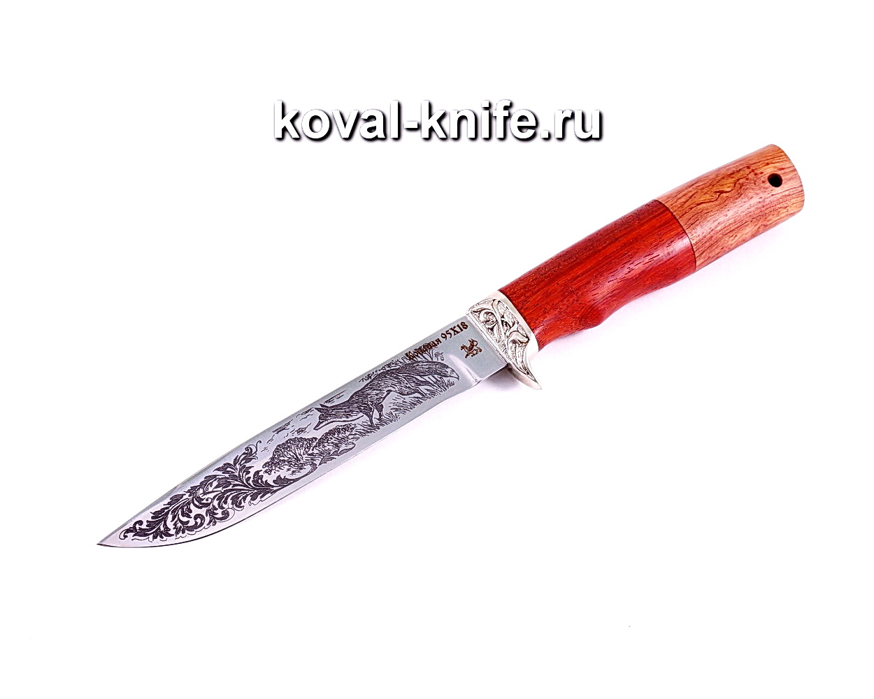 Tourist-3 knife (steel 95×18), hilt paduk, bubinga, casting A023