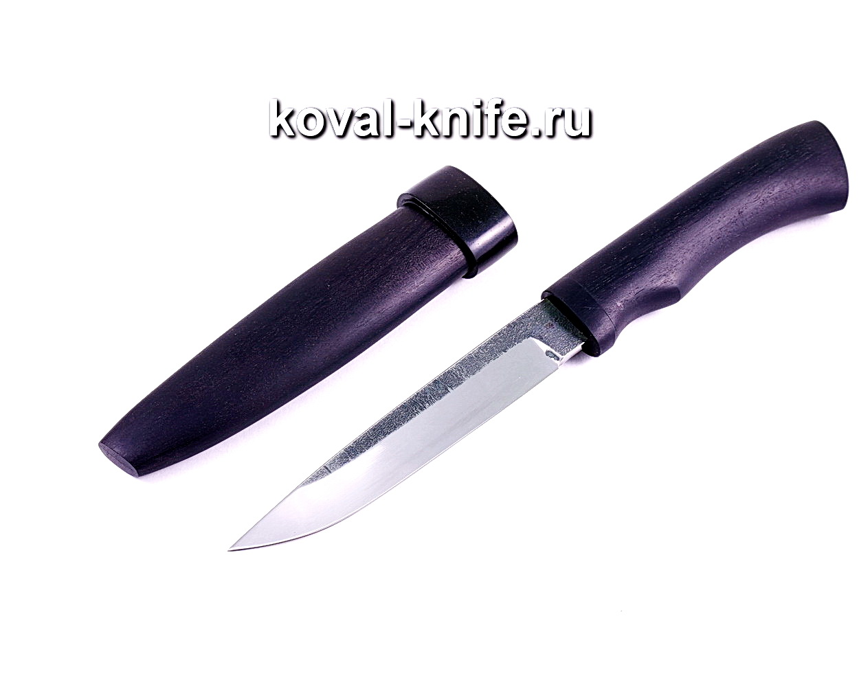 Tourist knife (steel 95×18), hilt and scabbard hornbeam A019