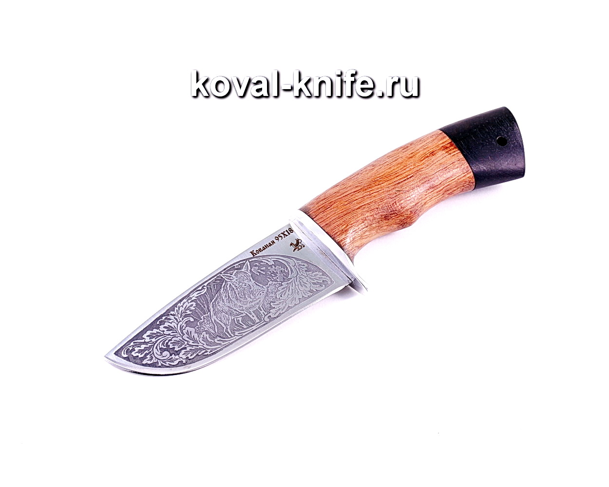 Knife Beaver (Steel 95X18), hilt paduk, hornbeam A003