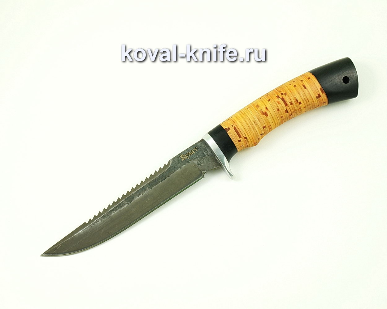 Knife fisherman from steel Damask steel (hilt hornbeam, birch bark) A422