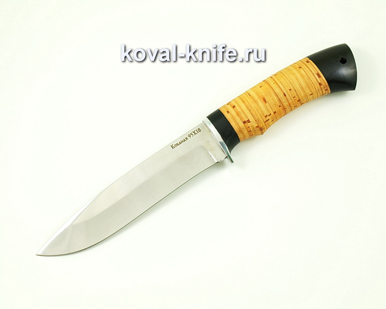 Knife Olympus made of steel 95×18 (bark handle, hornbeam) A406