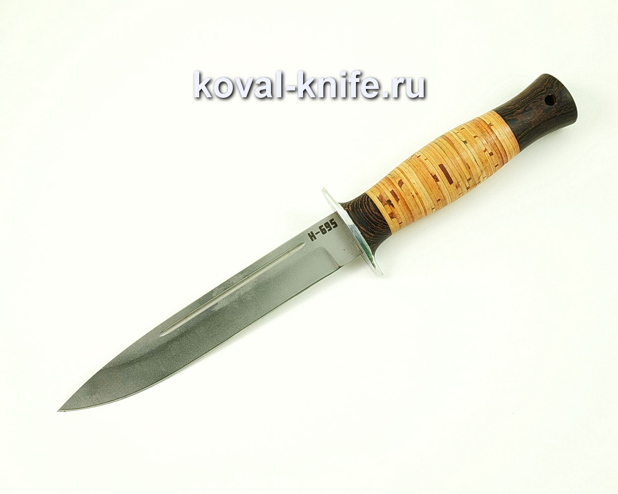 Cherry N695 stainless steel knife (hornbeam, birch bark handle) A415