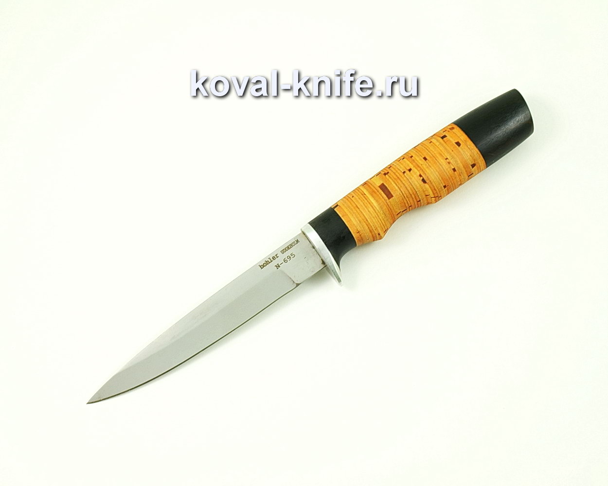 Knife N695 steel claw (birch bark handle and hornbeam) A416