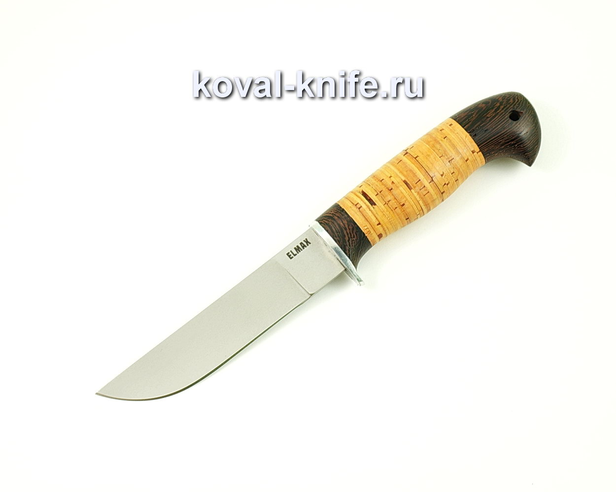 Squirrel knife from Elmax powder steel (hornbeam and birch bark handle) A394