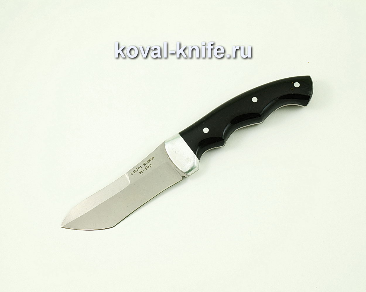 Knife H1 made of powder steel M390 (all-metal ebonite handle) A390