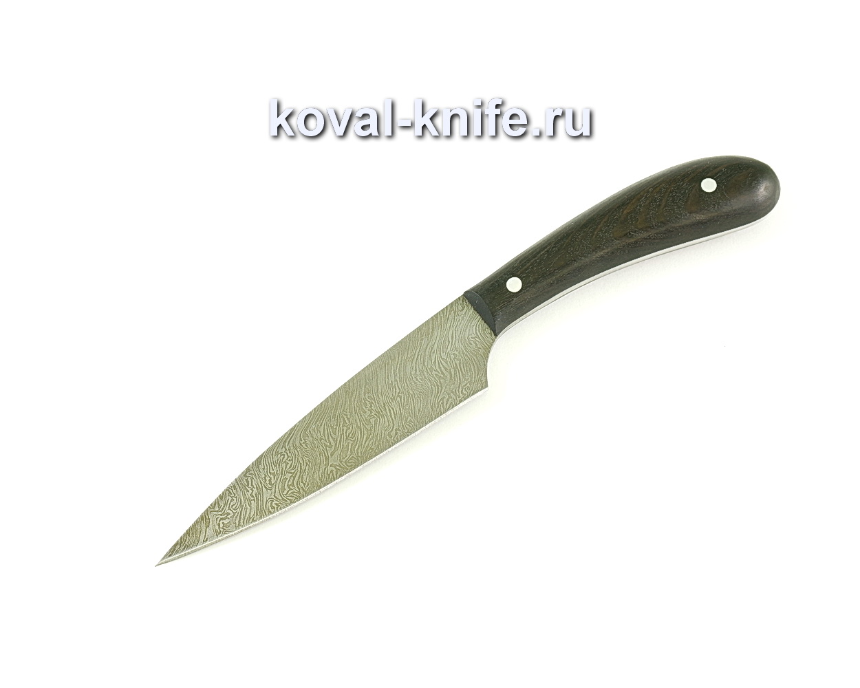 Kitchen small knife (damask steel), hilt hornbeam A064