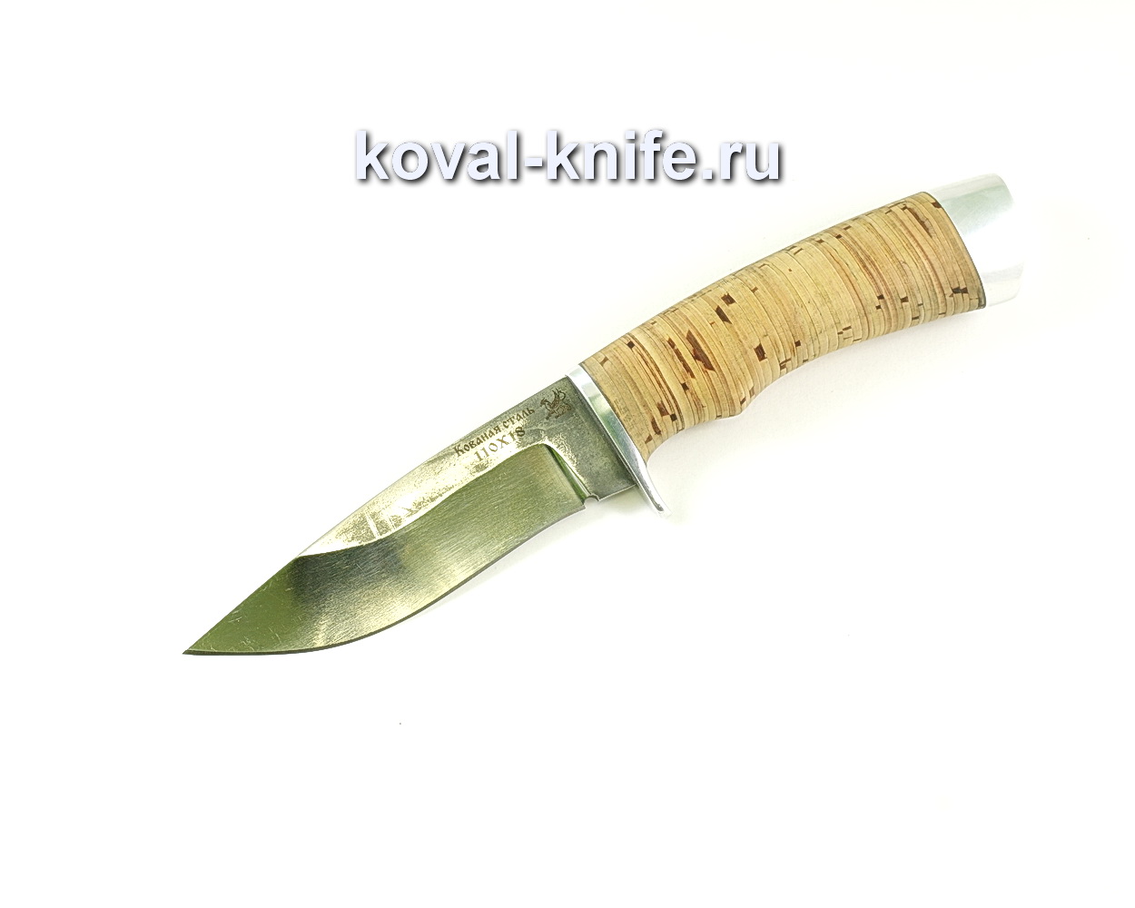 Peregrine Falcon knife (steel 110×18), birch bark handle A034