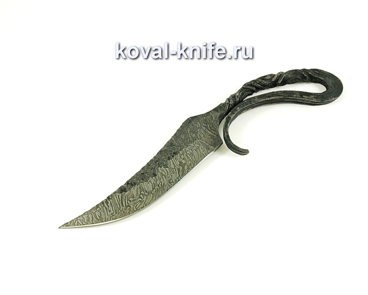 Raven knife (Damascus steel), hilt steel Damascus A066