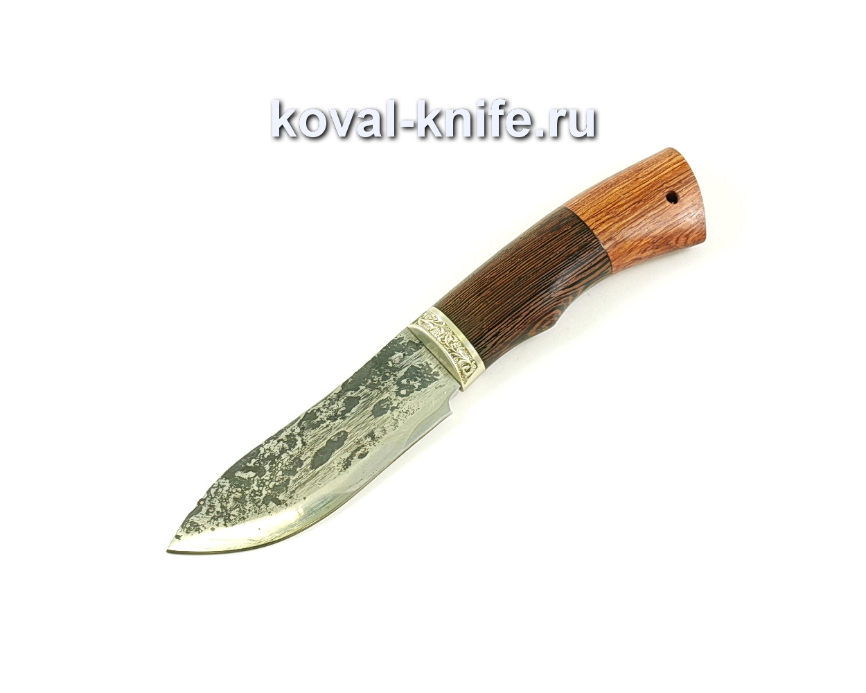 Boar knife (steel 9hs), wenge handle, bubing, nickel silver A062