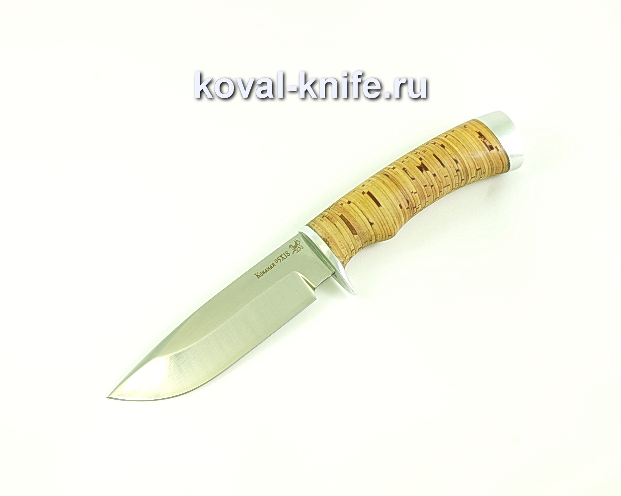 Bigzod-mini knife (steel 95×18), birch bark handle A269