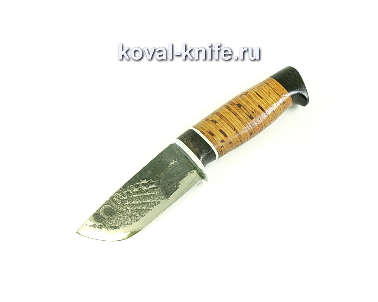 Knife Beaver (steel 9hs), hilt horn, birch bark A105