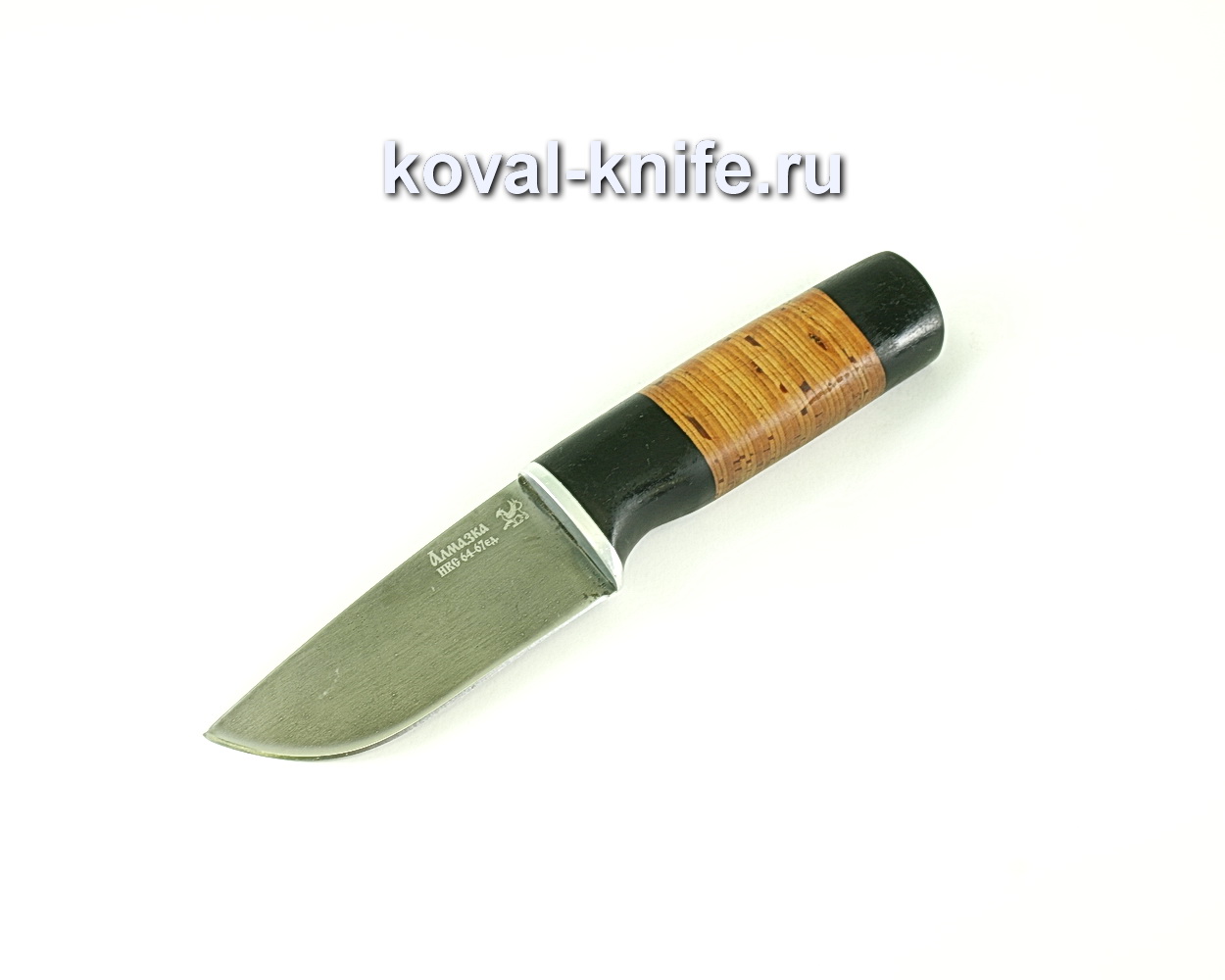 Knife Beaver (steel ХВ5-diamond), hilt horn, birch bark A099