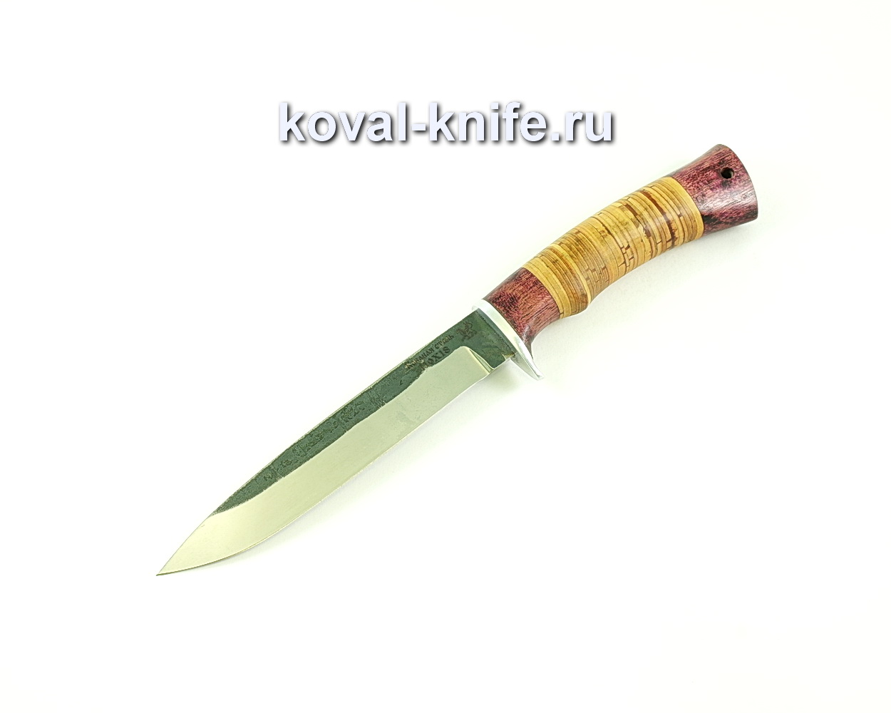 Tourist-3 knife (steel 110х18), amaranth handle, birch bark A150