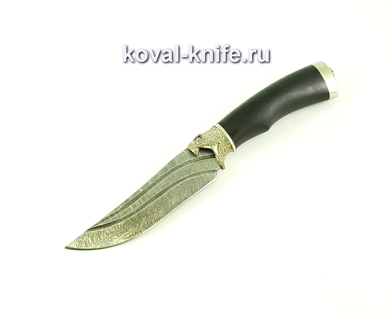 Knife toothfish (Damascus steel), hornbeam handle, casting A140