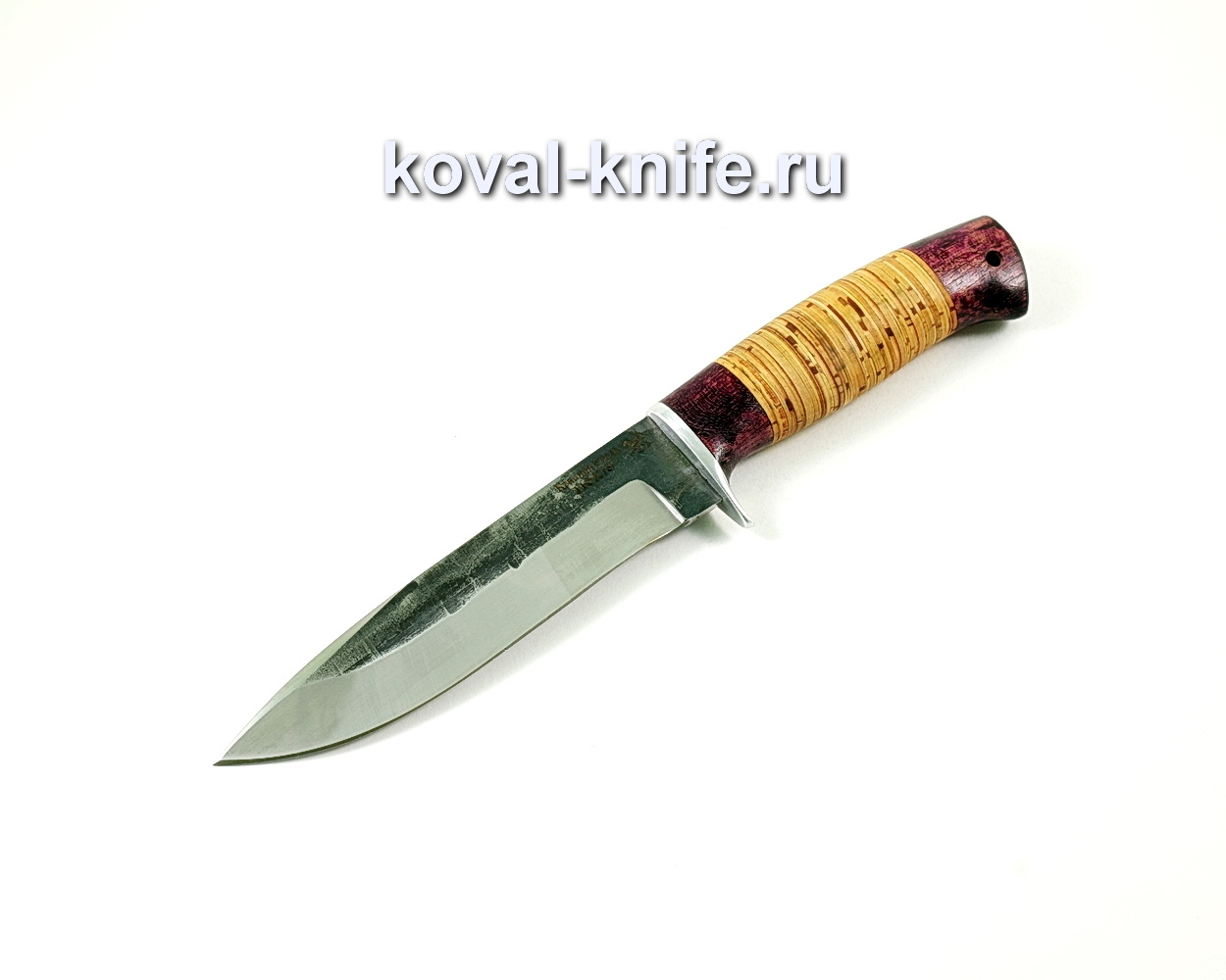 Knife Olympus (steel 110×18), birch bark handle, amaranth A222