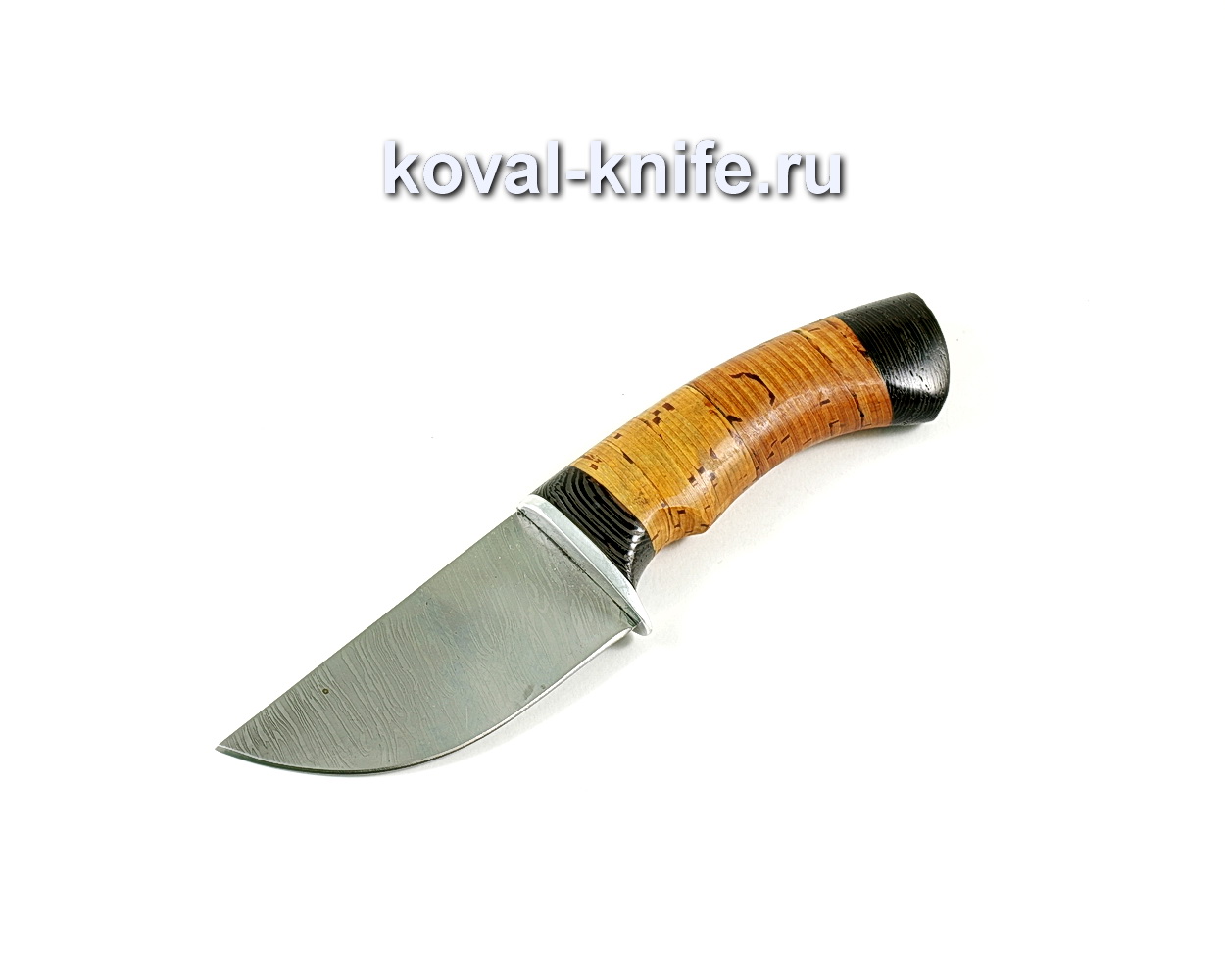 Knife Skin (Damascus steel), wenge / birch bark handle A233