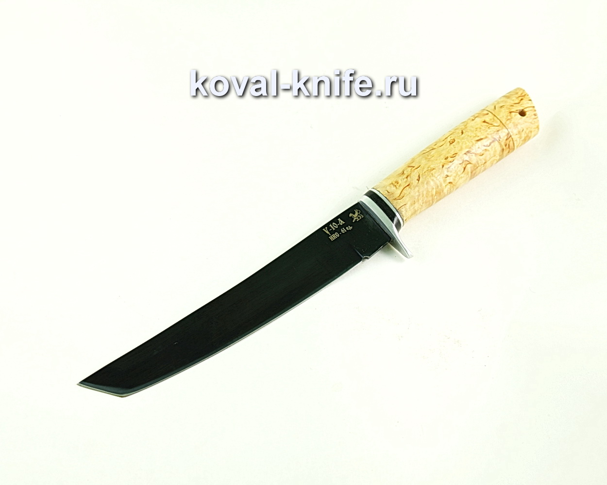 Tanto knife (steel U10), handle Karelian birch A308