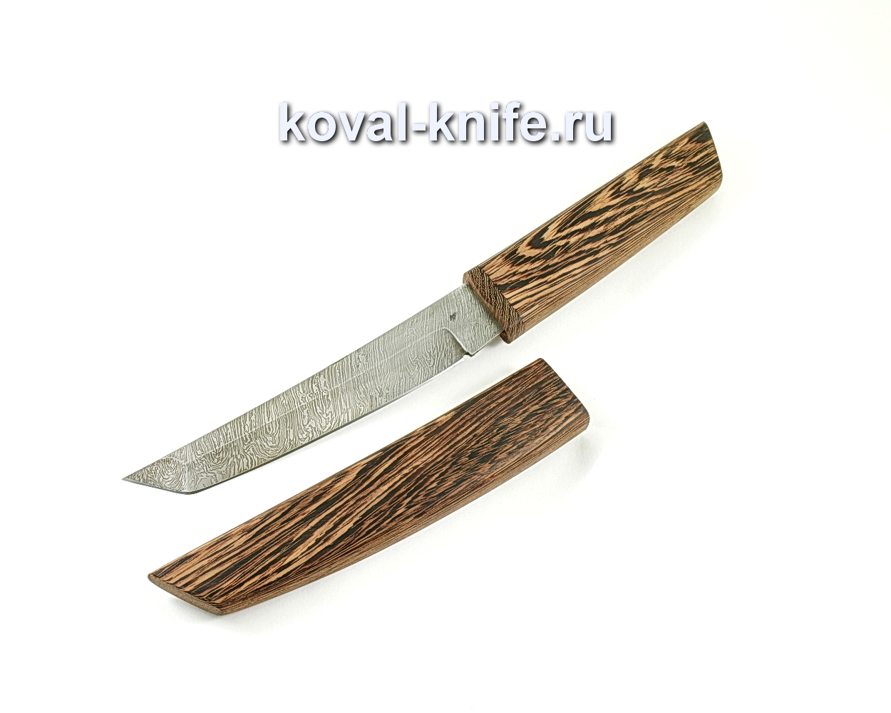 Damascus steel knife Tanto (wenge handle and scabbard) A333