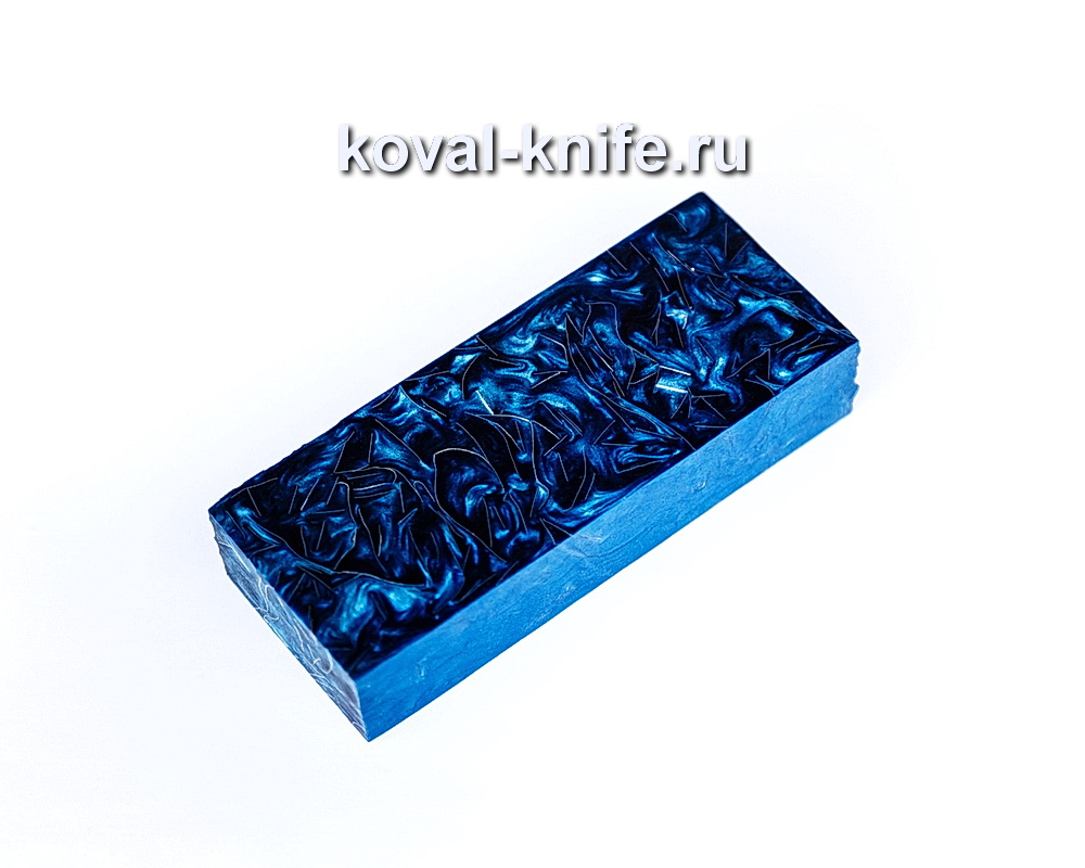 Bar for a knife handle from a composite (blue color, silver) No. 12