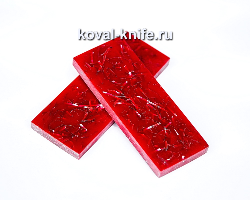 Covers for knife handle made of composite (red) No. 8