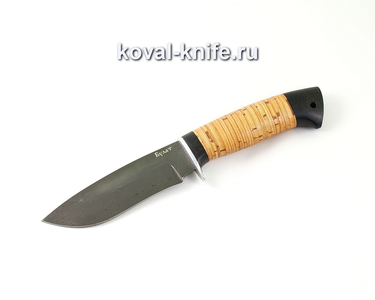 Damask steel knife Peregrine Falcon (Alloy damask steel, birch bark handle and hornbeam) A465