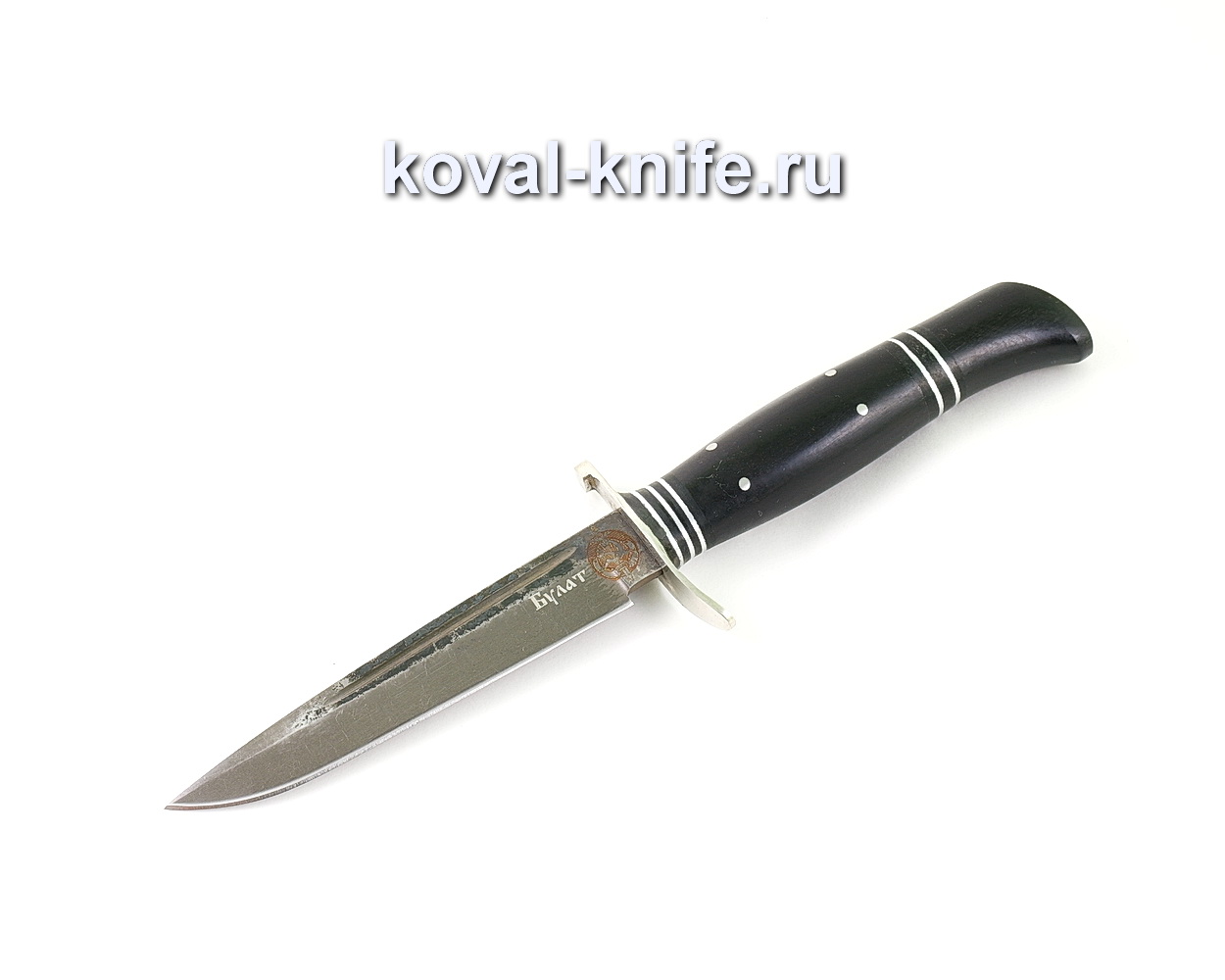 Damask steel knife Finca NKVD (Alloy damask steel, hilt horn, garda nickel silver) A473