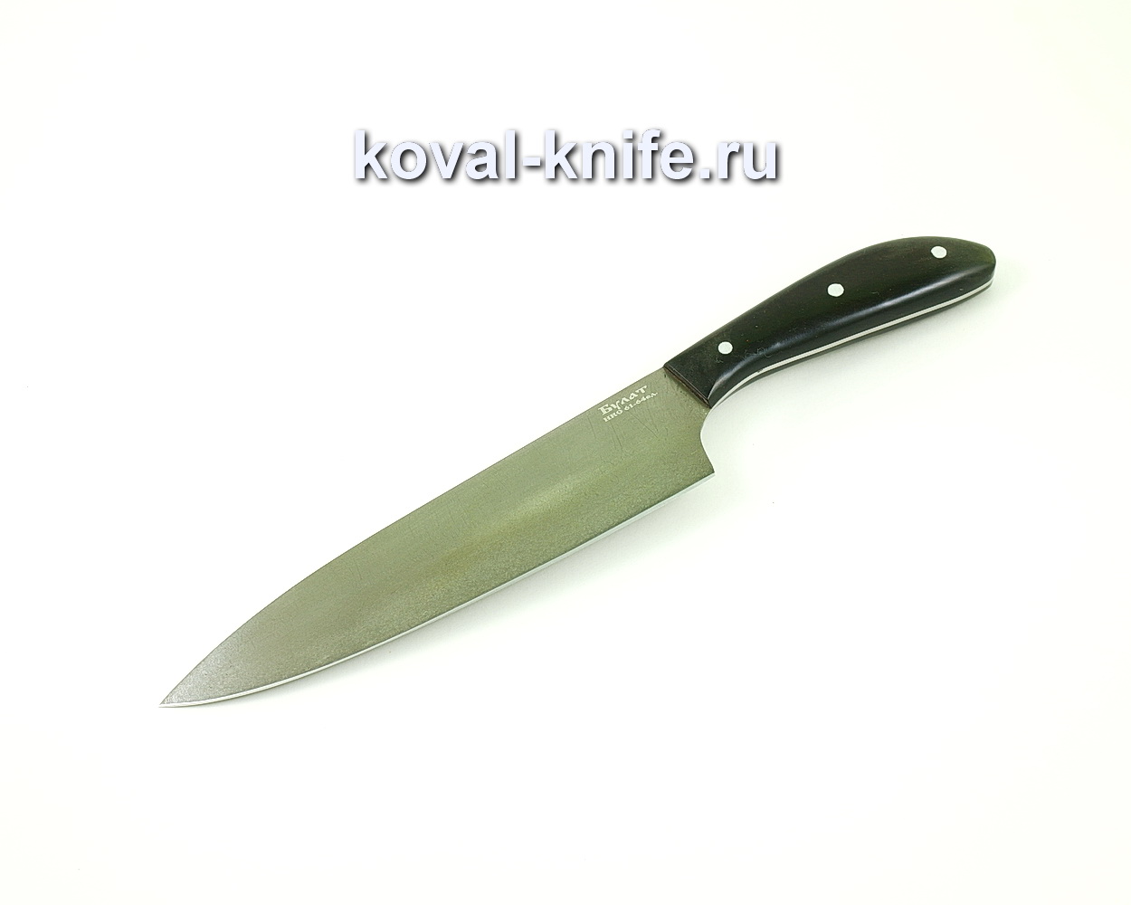 Damask steel knife Kitchen large (Alloy damask steel, hornbeam hilt) A451