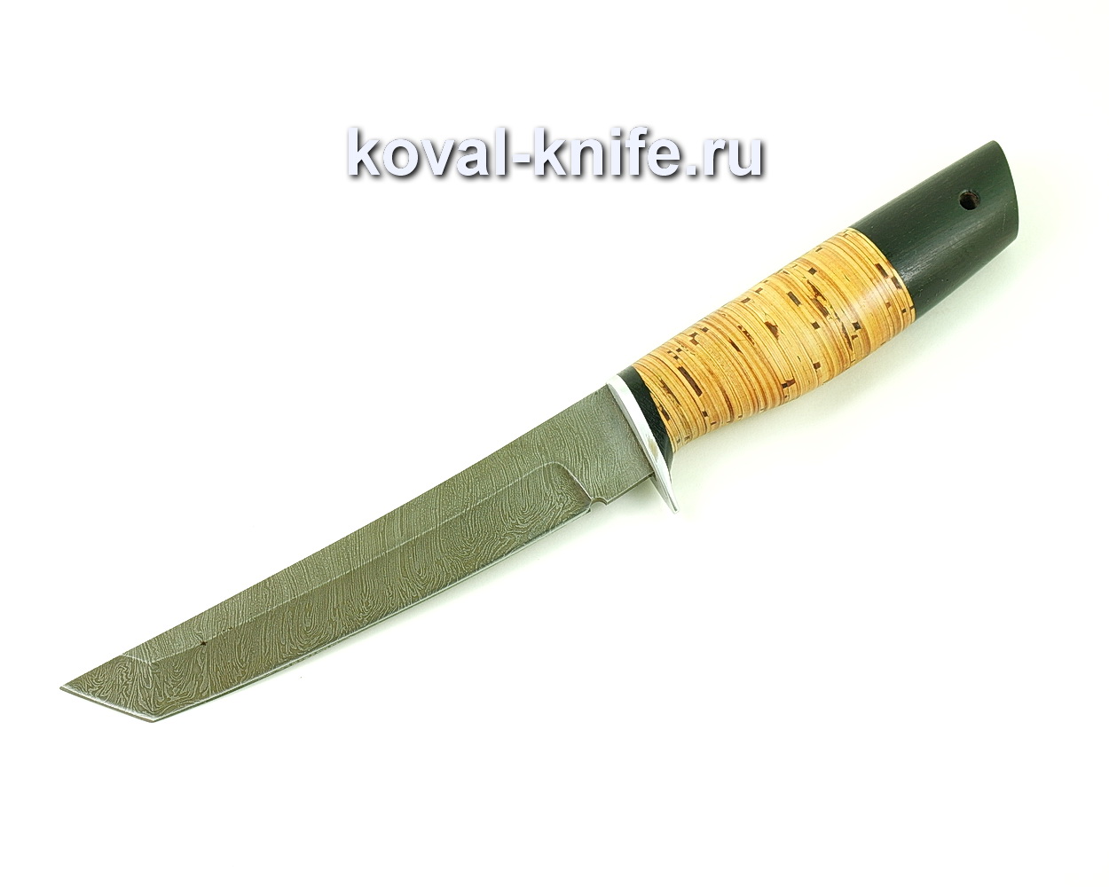 Damascus steel knife Tanto (birch hilt and hornbeam) A489