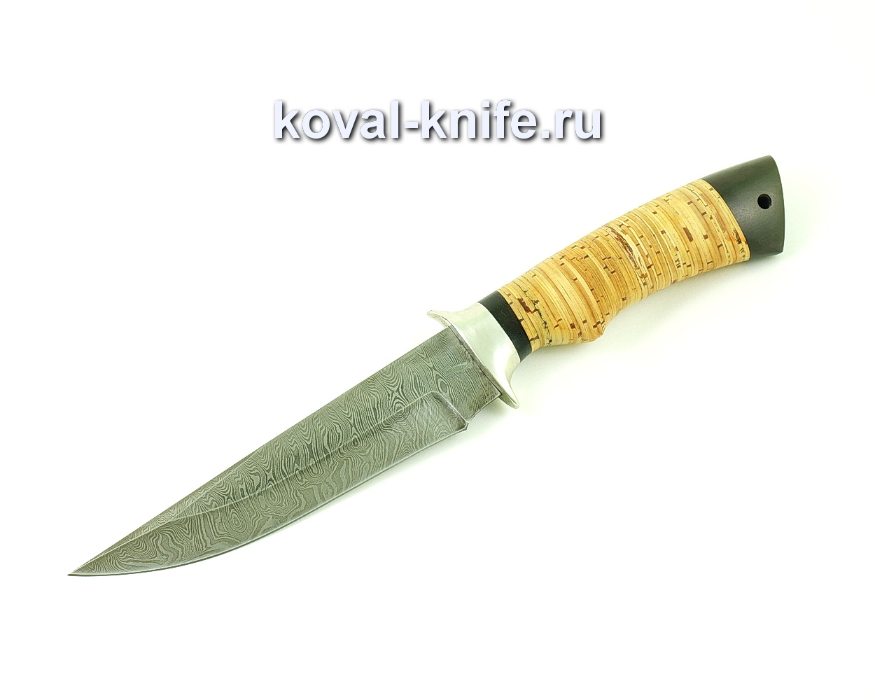 Damascus steel knife Fox (birch hilt and hornbeam) A490