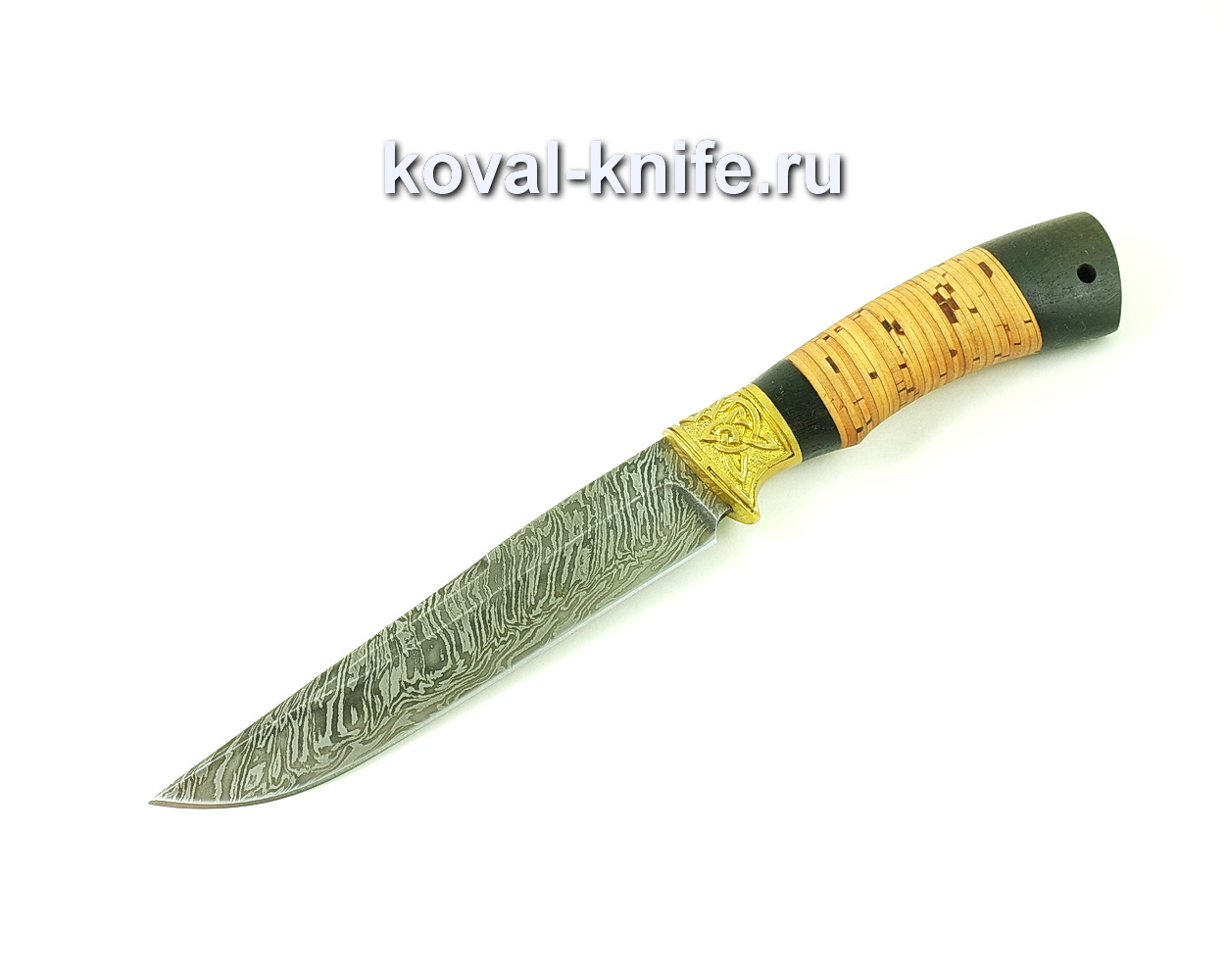 Damascus steel knife Fox (birch hilt and hornbeam) A491