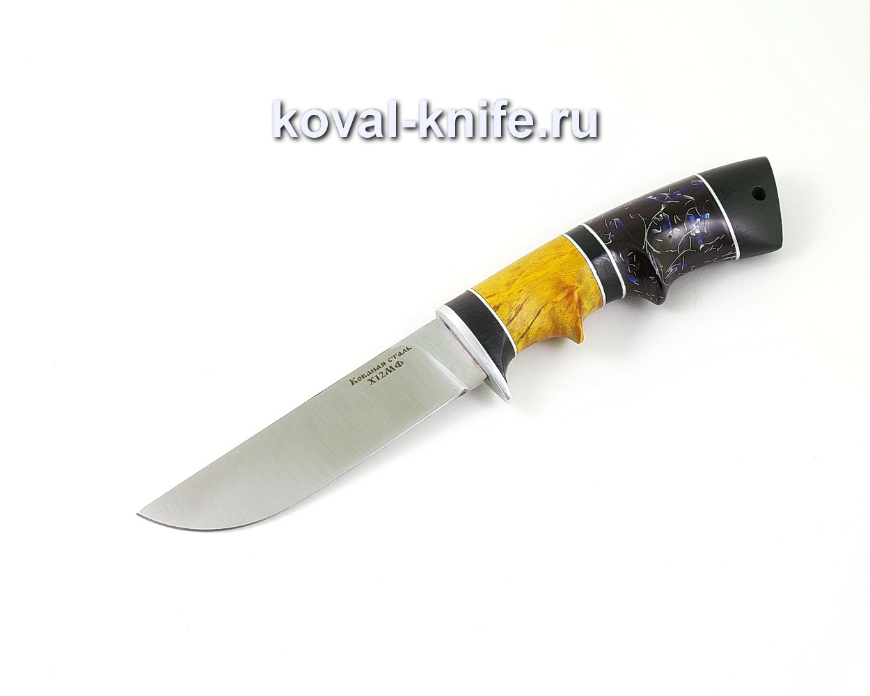 Knife from forged steel X12MF Squirrel (handle stabilized Karelian birch, hornbeam and composite) A502