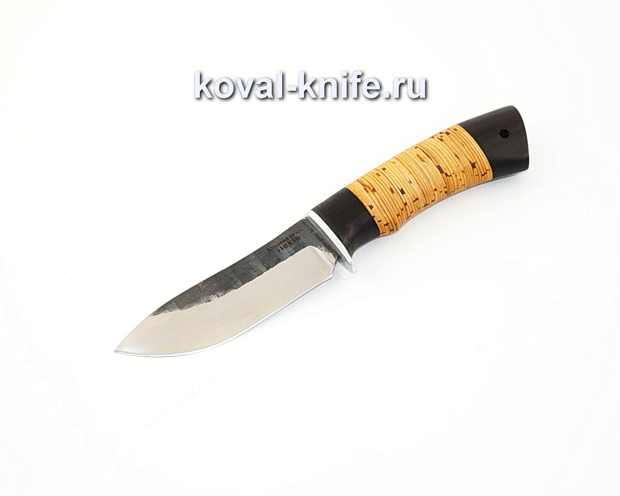 Knife Boar forged steel 110X18 with a handle made of birch bark and hornbeam A585