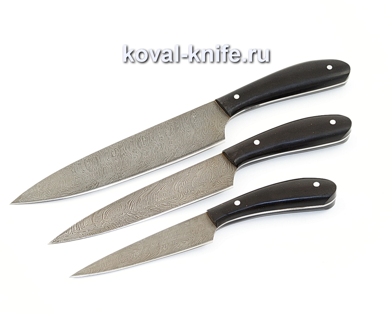 Set of kitchen knives from Damascus steel 3pcs. A517