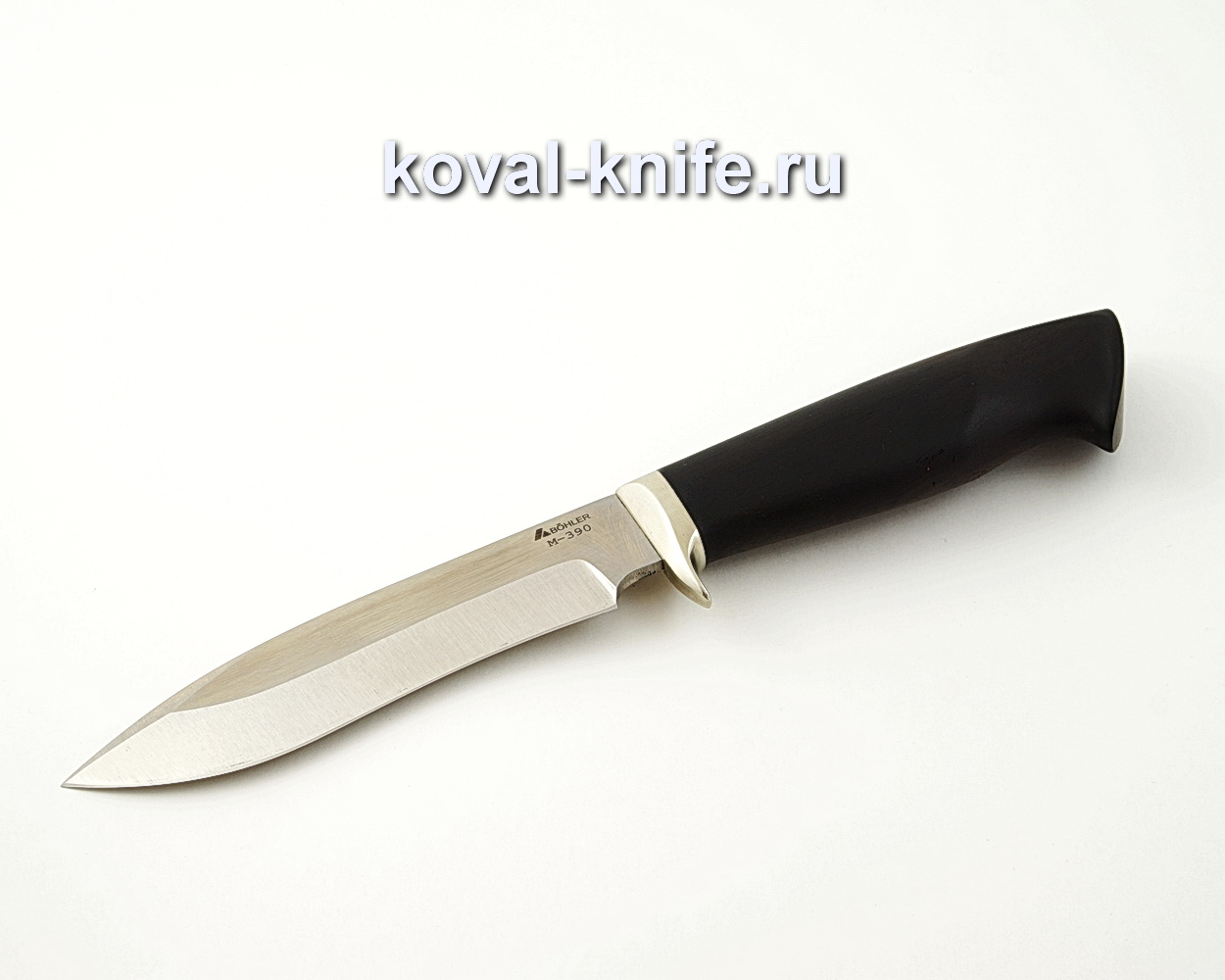 Orlan knife from powder steel M390 with a handle from a black hornbeam, garda cupronickel A527