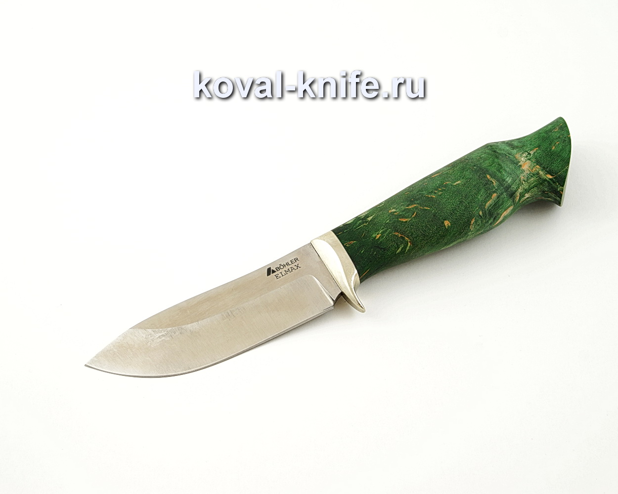 Knife Boar made of Elmax powder steel with a handle from stabilized Karelian birch, garda cupronickel A529