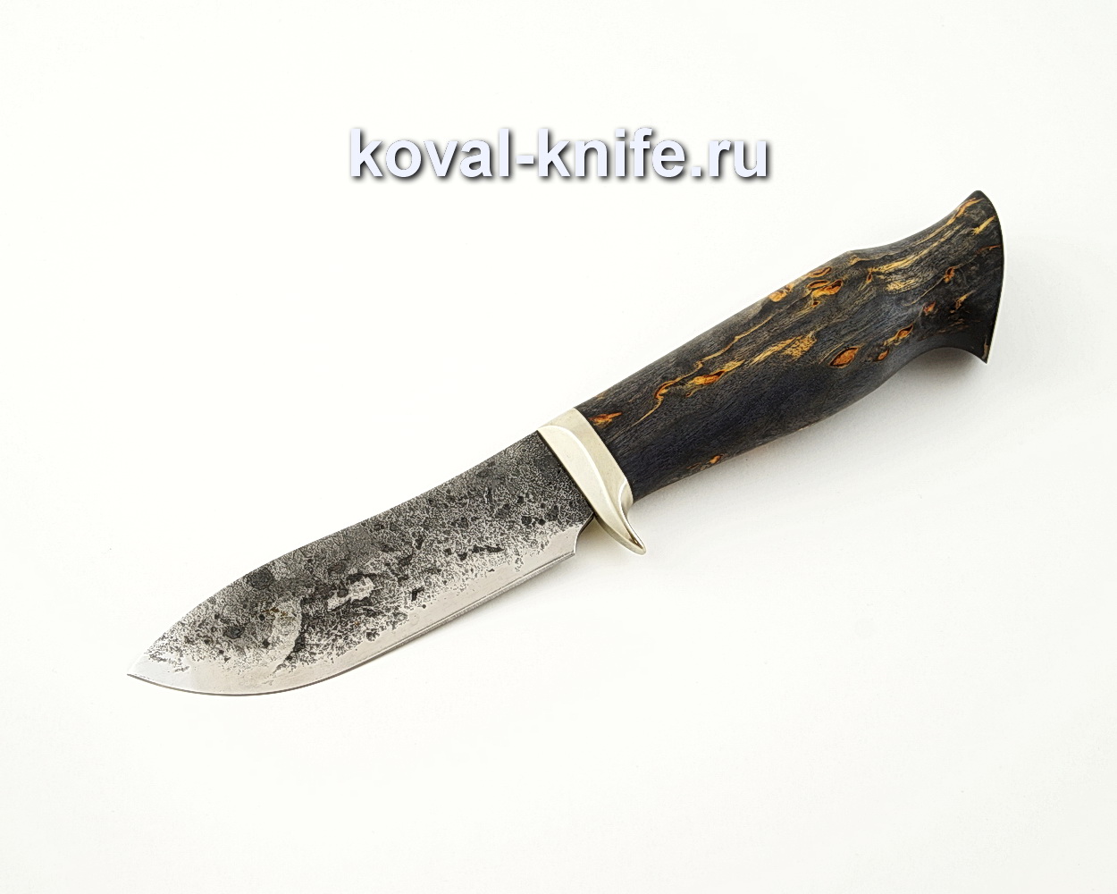 Knife Boar forged steel 9XC with a handle from stabilized Karelian birch, garda cupronickel A533