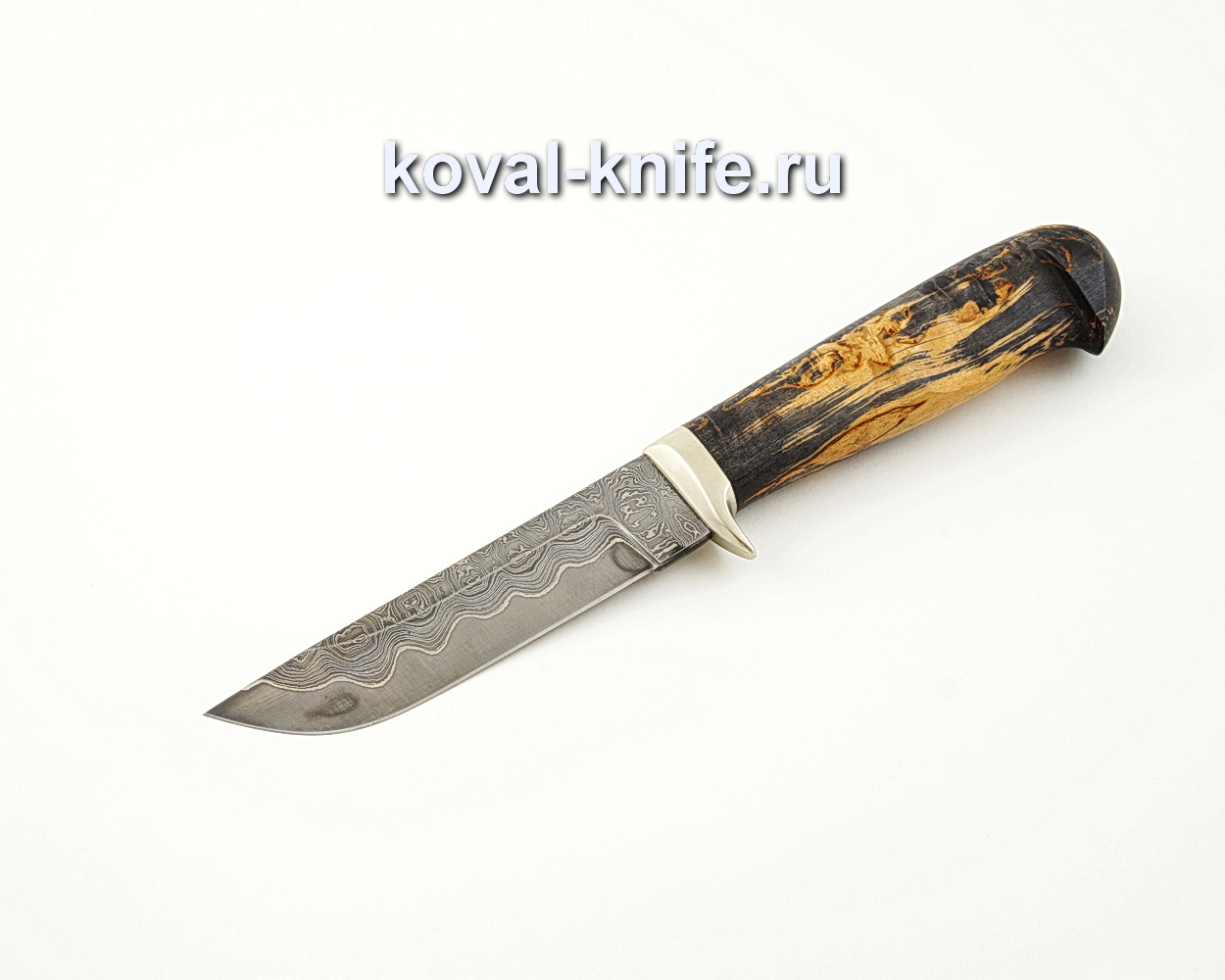 Squirrel knife from laminated steel (stabilized Karelian birch, garda cupronickel) A519