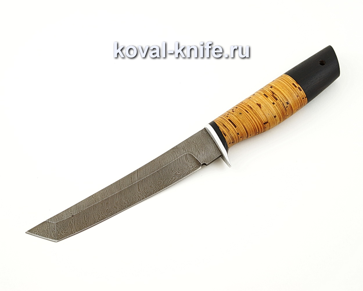 X12 Tanto forged steel knife in wooden sheath (hilt and horn sheath) A504