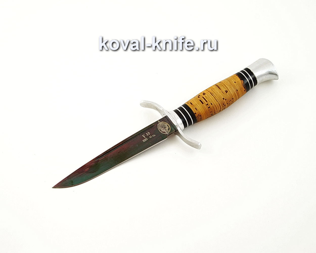 All-metal knife made of powder steel M390 Squirrel (handle stabilized Karelian birch) A512