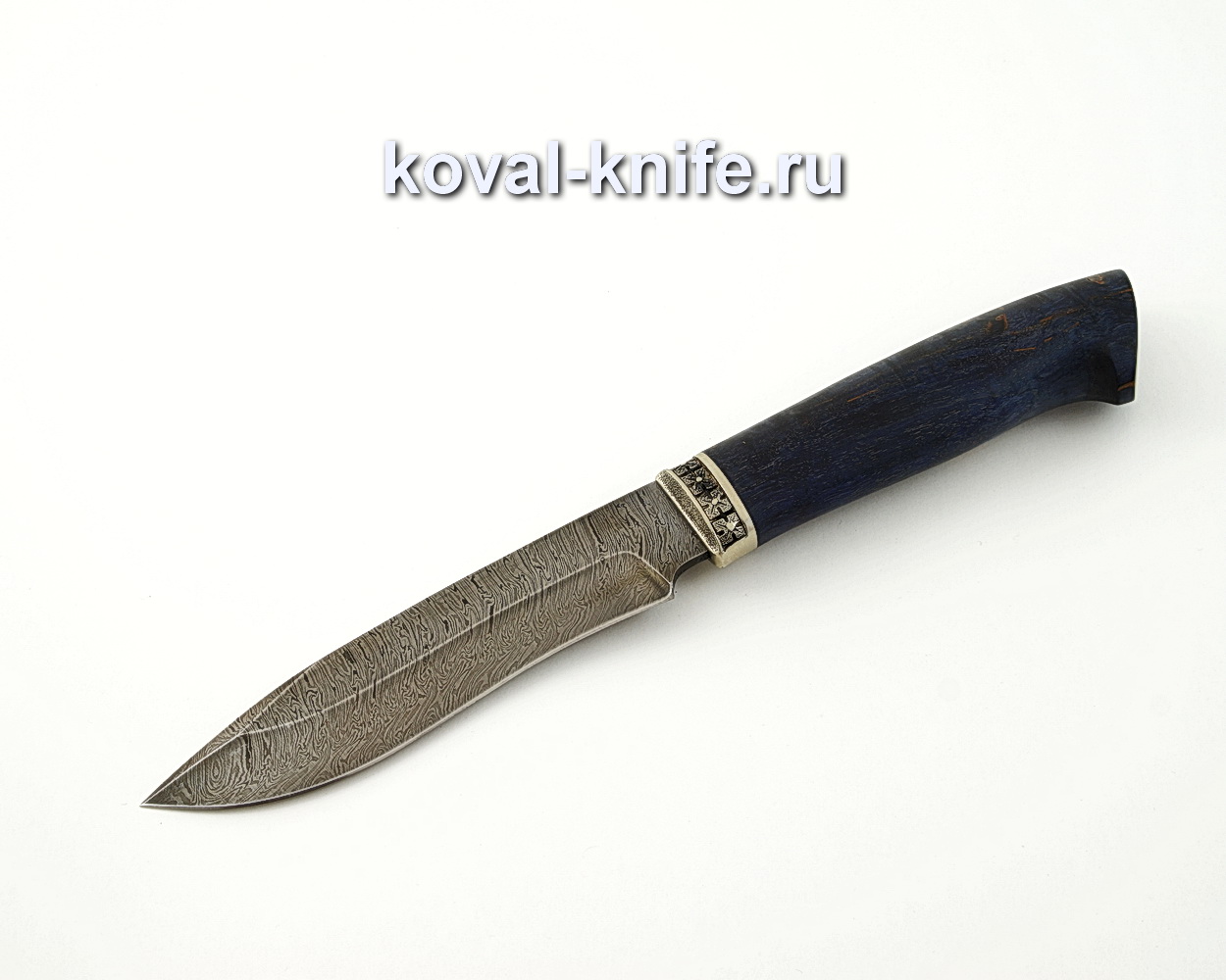 Squirrel knife from laminated steel (stabilized Karelian birch, garda cupronickel) A519