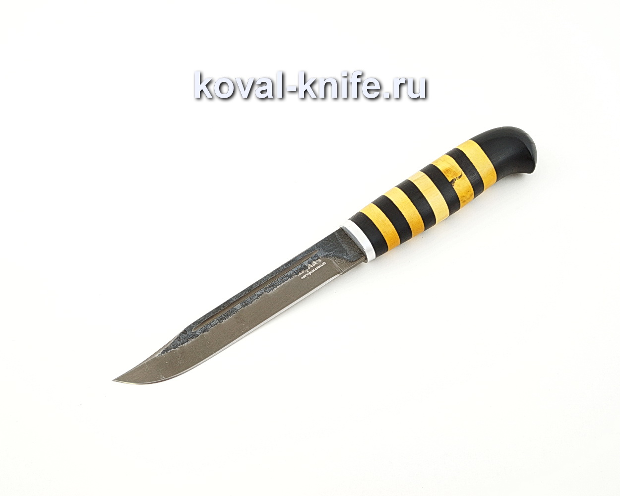 Sapsan-2 knife from M390 powder steel with a handle from stabilized Karelian birch, garda cupronickel A524