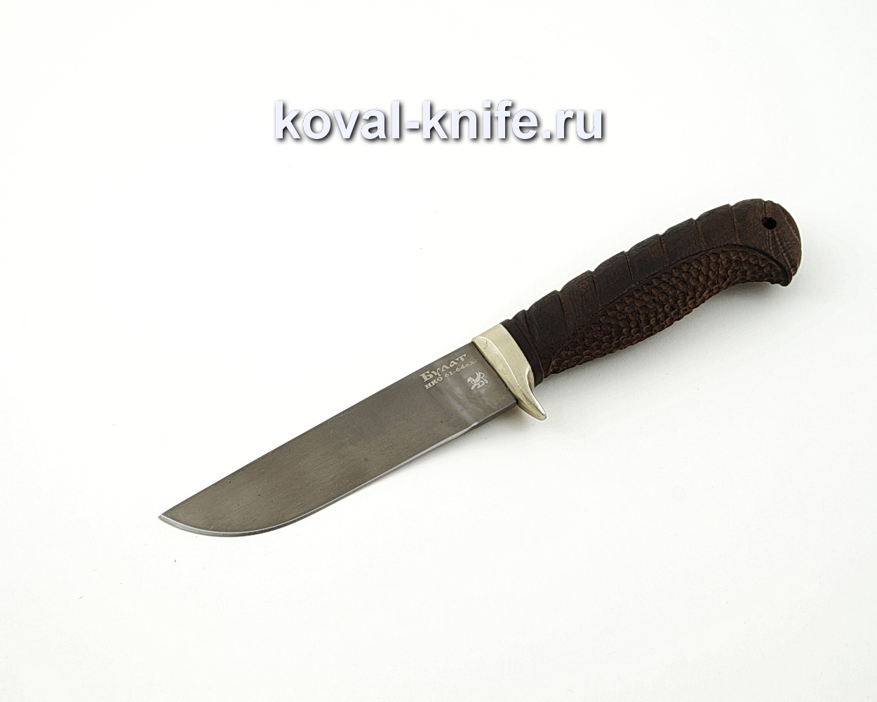 Squirrel knife made of powder steel M390 with a handle from stabilized Karelian birch, garda cupronickel A526