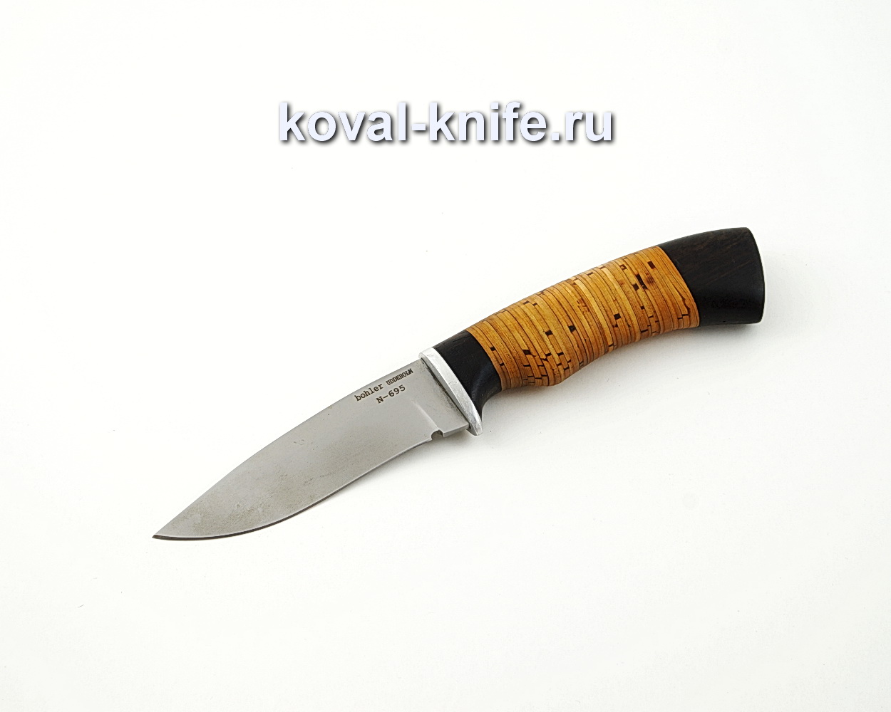 Knife Boar made of Elmax powder steel with a handle from stabilized Karelian birch, garda cupronickel A529