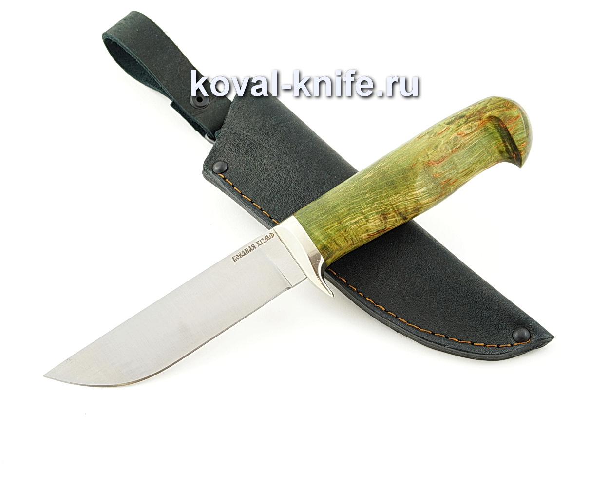 Squirrel knife from forged steel h12mf with a handle from Karelian birch A586