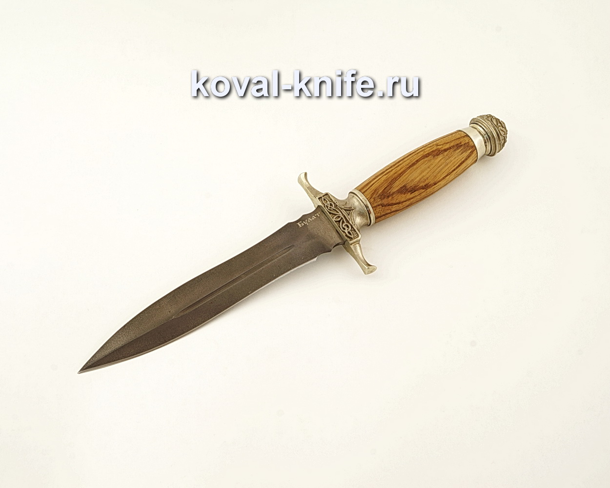 Damask steel cardinal knife with zebrano handle A611