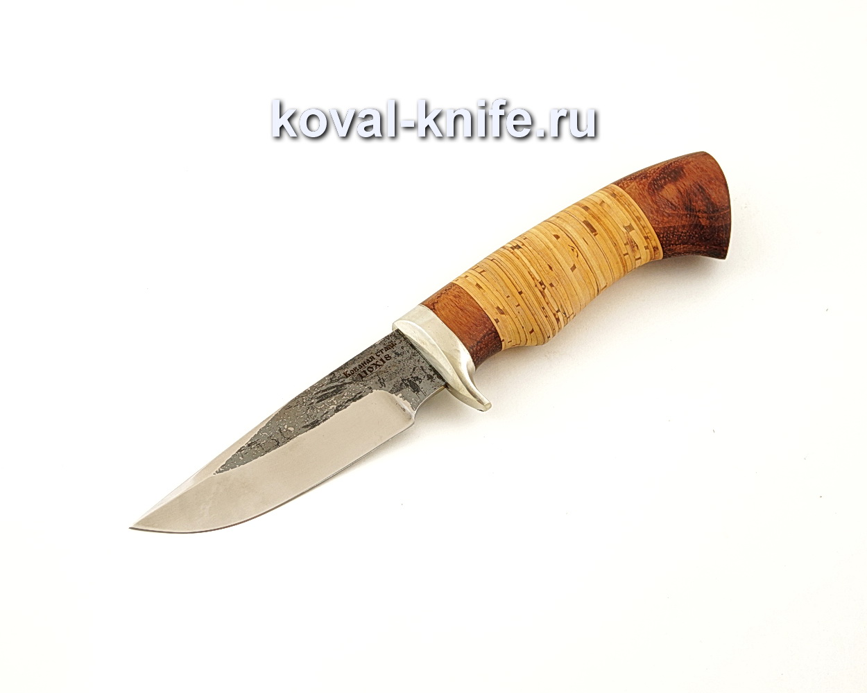 Knife Nor forged steel 110X18 with a handle made of birch bark A631