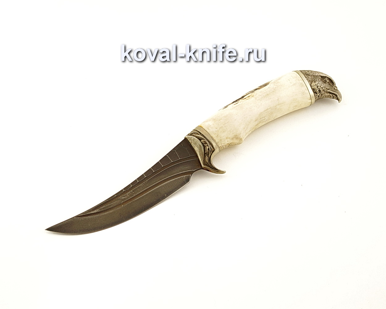 Raven knife from forged steel X12MF with a handle from the horn A635