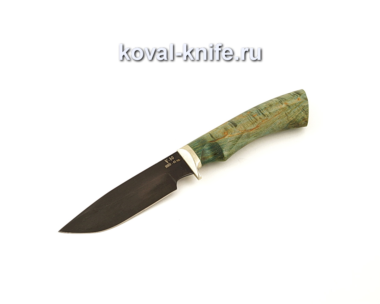 Bigzod-mini knife from forged steel U10 with a handle from stabilized Karelian birch A655