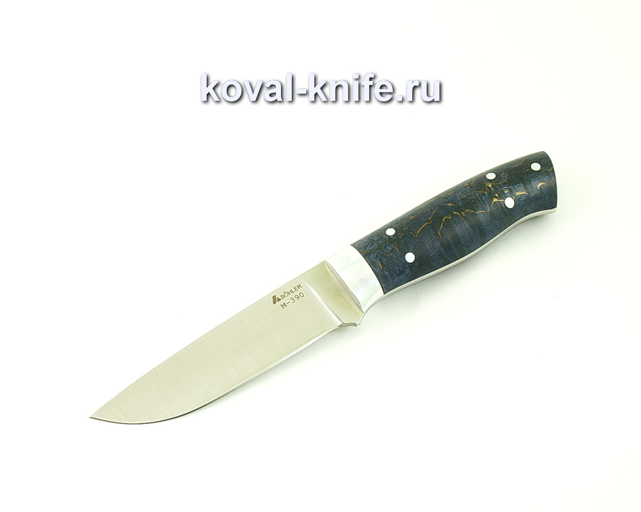 All-metal knife made of powder steel M390 Squirrel (handle stabilized Karelian birch) A512